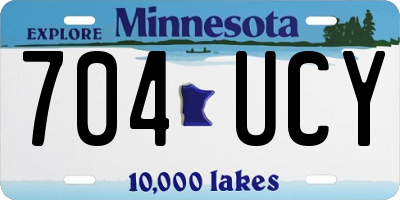 MN license plate 704UCY