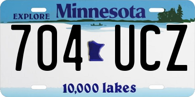 MN license plate 704UCZ