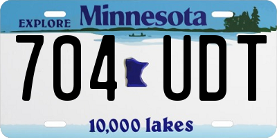 MN license plate 704UDT