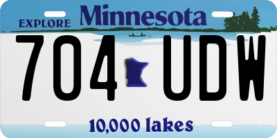 MN license plate 704UDW