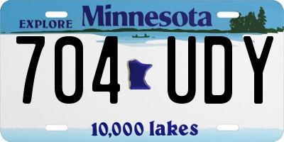 MN license plate 704UDY