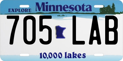 MN license plate 705LAB