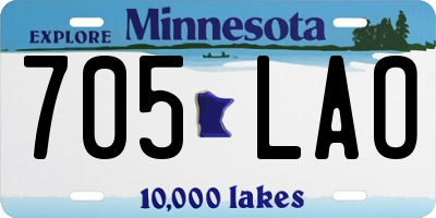 MN license plate 705LAO
