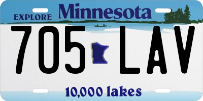 MN license plate 705LAV