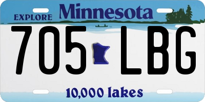 MN license plate 705LBG
