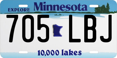 MN license plate 705LBJ