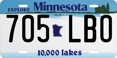 MN license plate 705LBO
