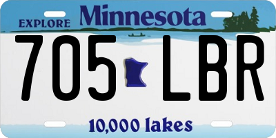 MN license plate 705LBR