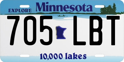 MN license plate 705LBT