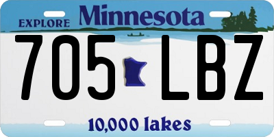 MN license plate 705LBZ