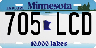 MN license plate 705LCD