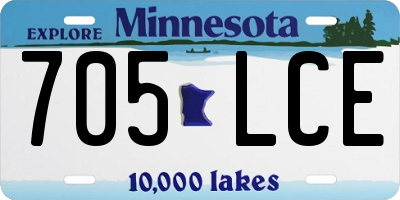 MN license plate 705LCE