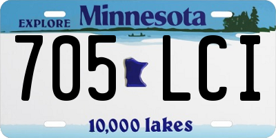 MN license plate 705LCI