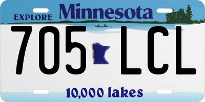 MN license plate 705LCL