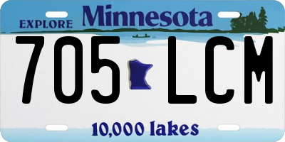 MN license plate 705LCM