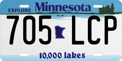 MN license plate 705LCP