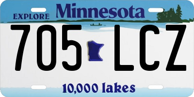 MN license plate 705LCZ