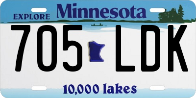 MN license plate 705LDK