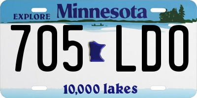MN license plate 705LDO