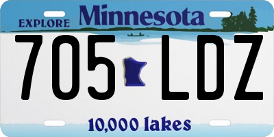 MN license plate 705LDZ