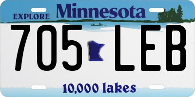 MN license plate 705LEB