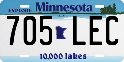 MN license plate 705LEC
