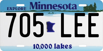 MN license plate 705LEE