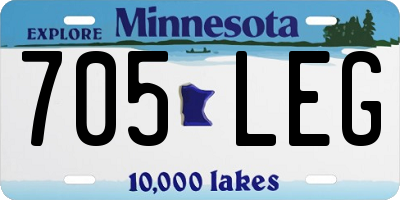 MN license plate 705LEG