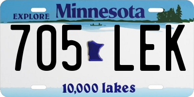 MN license plate 705LEK