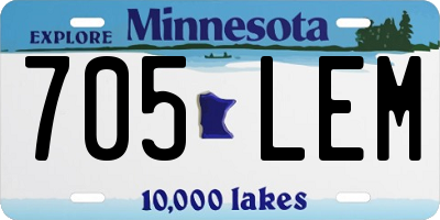 MN license plate 705LEM
