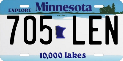 MN license plate 705LEN