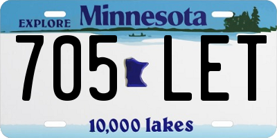 MN license plate 705LET
