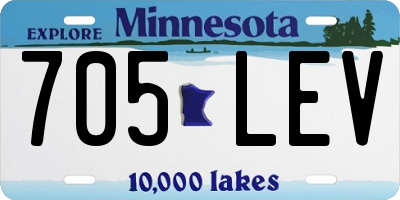 MN license plate 705LEV