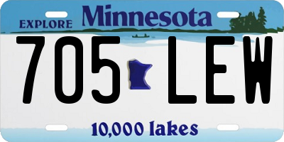 MN license plate 705LEW