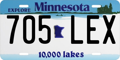 MN license plate 705LEX