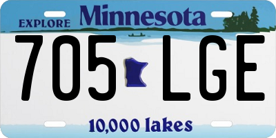 MN license plate 705LGE