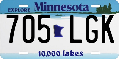MN license plate 705LGK