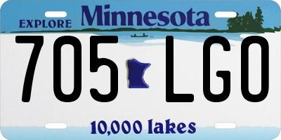 MN license plate 705LGO