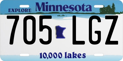MN license plate 705LGZ