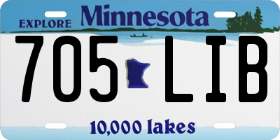 MN license plate 705LIB