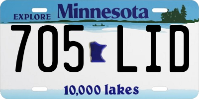 MN license plate 705LID