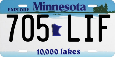 MN license plate 705LIF