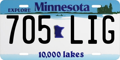 MN license plate 705LIG