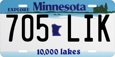 MN license plate 705LIK