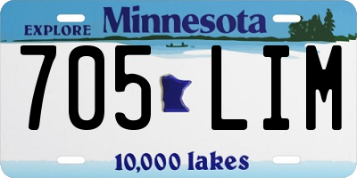 MN license plate 705LIM