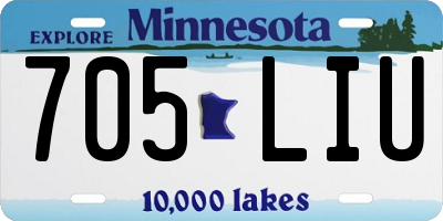 MN license plate 705LIU