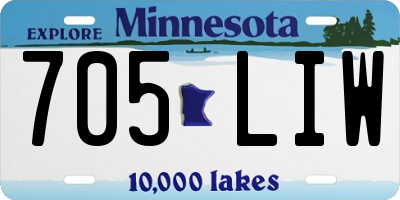 MN license plate 705LIW