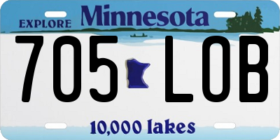 MN license plate 705LOB