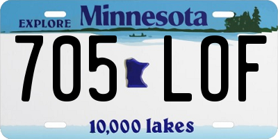 MN license plate 705LOF