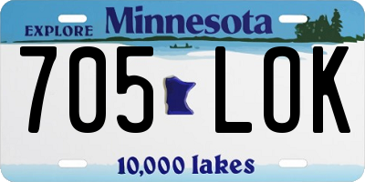 MN license plate 705LOK